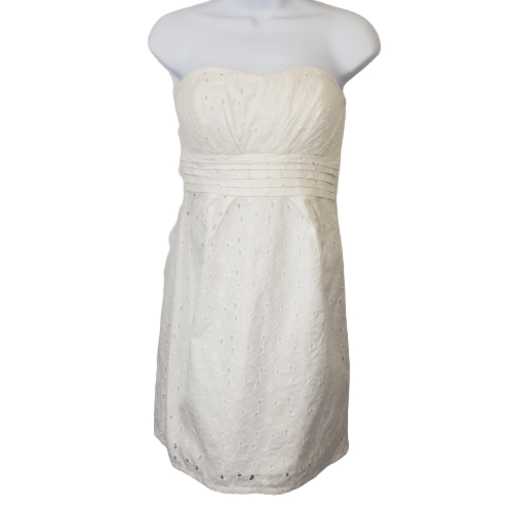 BB Dakota White Strapless Eyelet Lace Mini Dress 4
